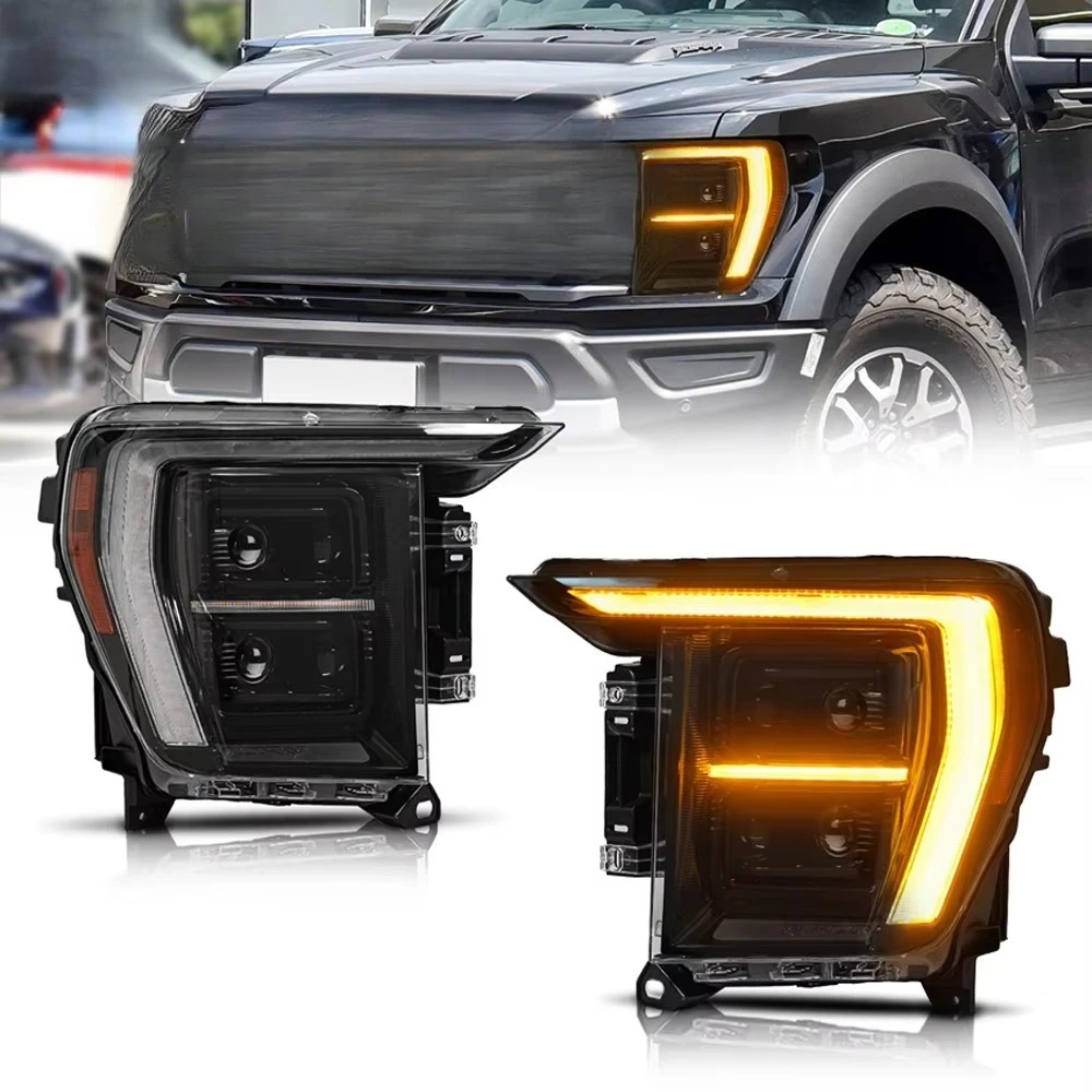 New 21-23 for Ranger Raptor F150 LED Headlight Assembly 12V 6000K IP68 Protection 70W 6000-8000LM One-year Warranty